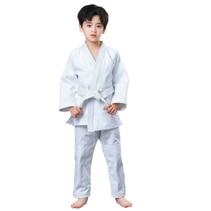 Pantalon de judo à tissage unique, blanc et bleu, ceinture blanche gratuite, pantalon kimono pour la compétition ou l’entraînement, Gi 450 GSMS 6